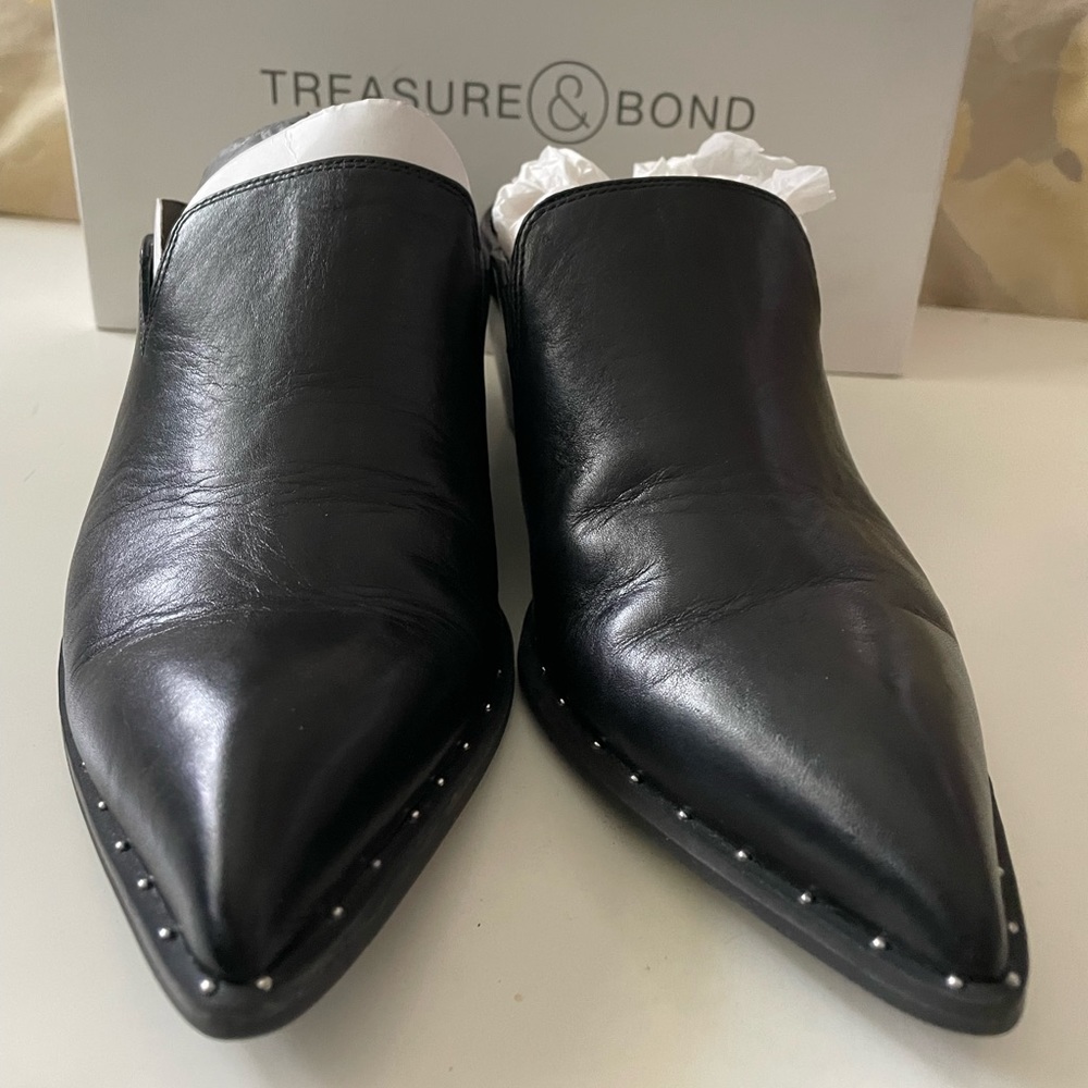 Treasure & Bond Black leather mules